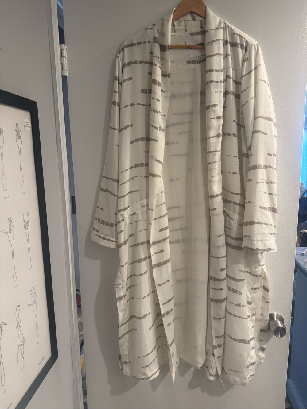 BB Dakota x Anthropologie Cream Striped Open-Front Coatigan – XL